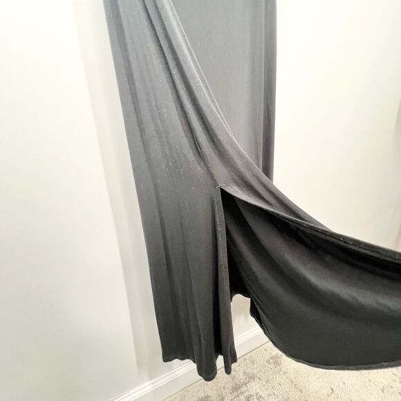 Soft Surroundings Here To Infinity Maxi Dress Sleeveless Black Side Ruching L - Picture 5 of 11